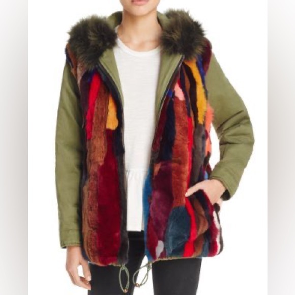 Bloomingdales Aqua Multi Color Anorak Jacket - Picture 6 of 7